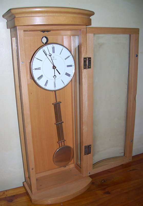 Free Standing / Mantel / Wall - Solid Wood and Glass Pendulum Clock .....................