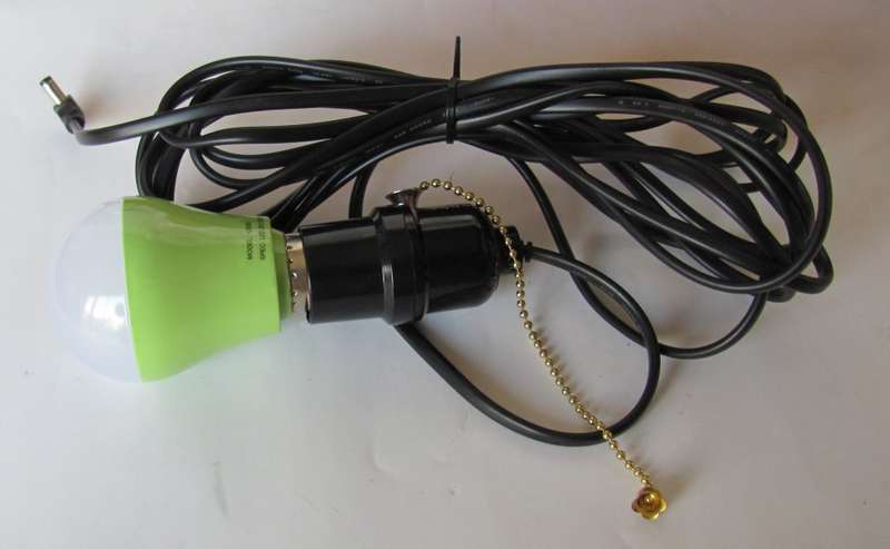 Solar Home Lighting System - DC 12V 3W LED LAMP (Light Bulb) + 5m Fixture Cable