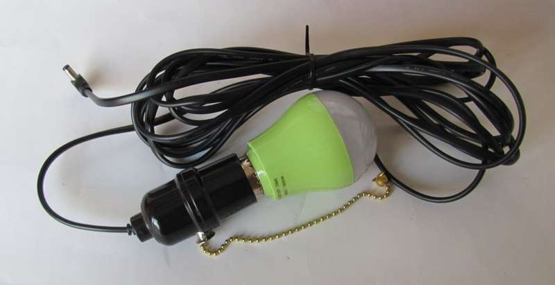 Solar Home Lighting System - DC 12V 3W LED LAMP (Light Bulb) + 5m Fixture Cable