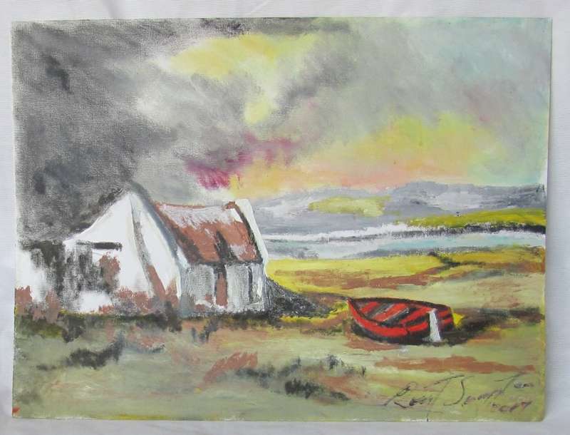 Cape Fishing Cottage - 2017 - Signed Acrylic Painting