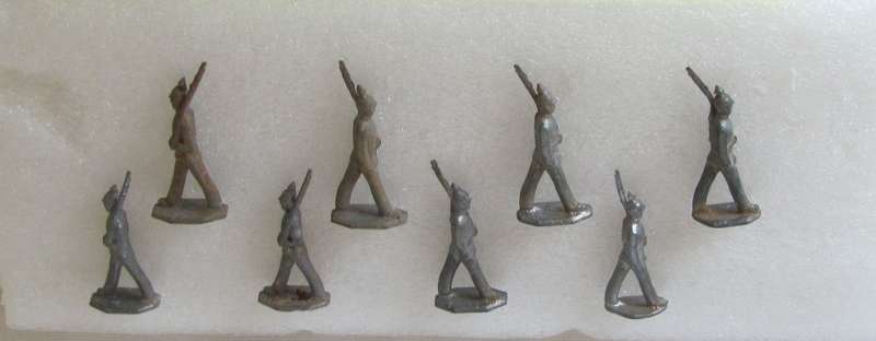 Lead Soldiers - 8 x Marching Infantry Riflemen - For Building an Army - Unfinished