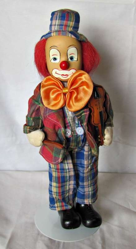 Vintage - Porcelain Clown with Violin - 34cm