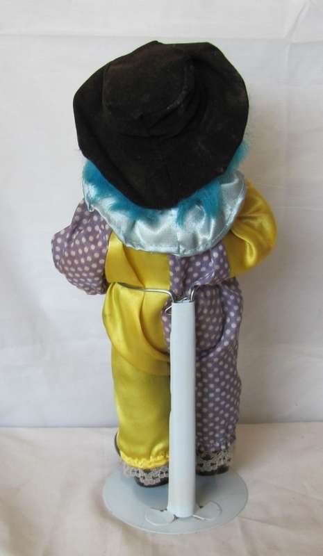 Vintage - Windup Musical Porcelain Clown with bendable Arms - 34cm