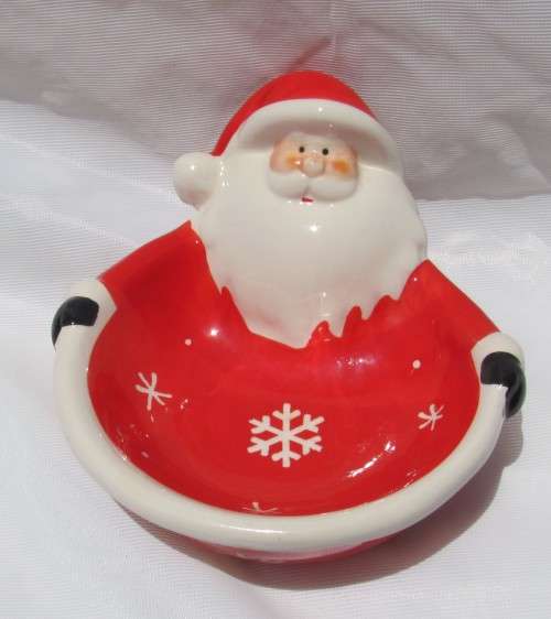Porcelain Father Christmas Candy Dish