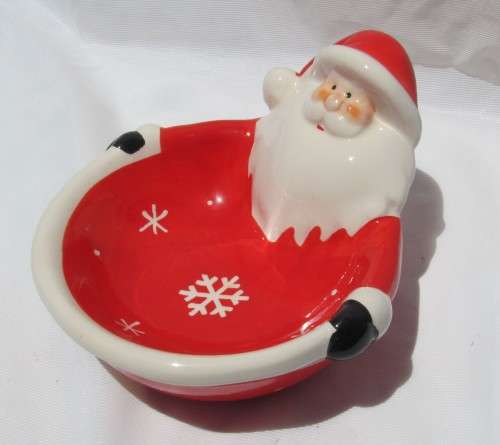 Porcelain Father Christmas Candy Dish