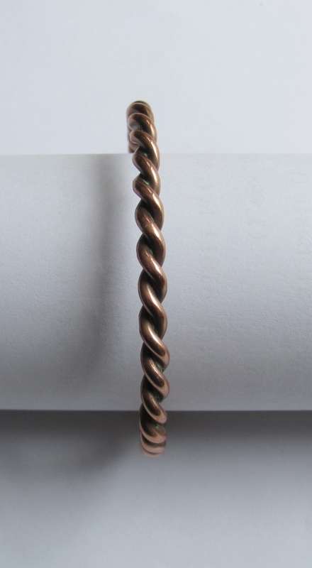 Vintage - Thick Red Copper Twisted Bracelet - Bangle ( Man )
