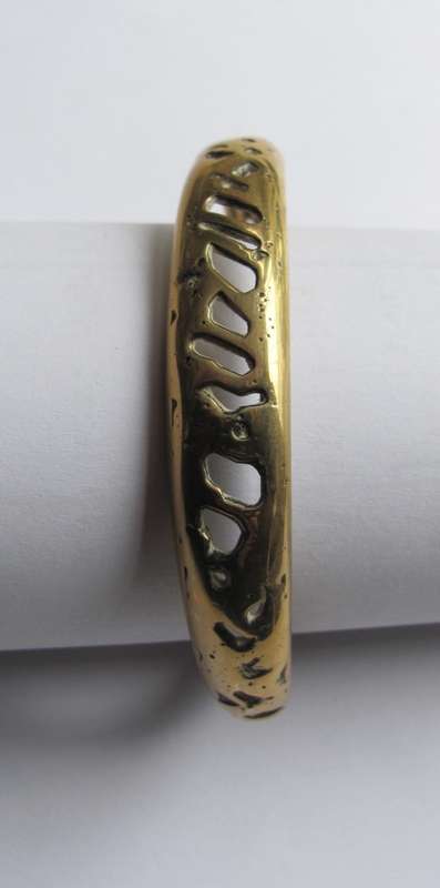 Vintage - Handmade Large Thick Round Brass / Bronze Bracelet - Bangle (Man)
