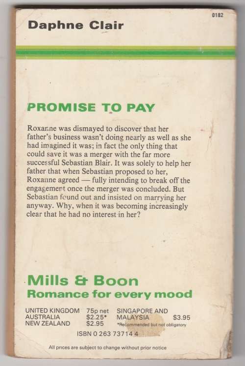 Mills and Boon - Promise to Pay - Daphne Clair