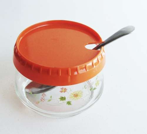 1980`s Sugar / Jam Bowl with a Vintage Sipelia 18-8 Deluxe Stainless Steel Spoon Sheffield England