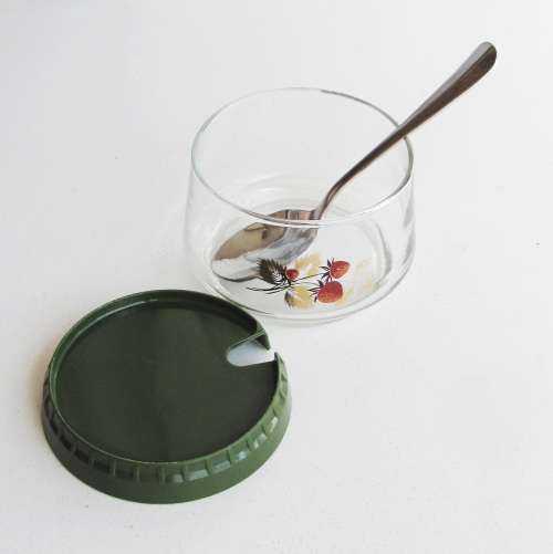 1980`s Sugar / Jam Bowl with an EETRITE BAGUETTE 18-10 Stainless Steel Spoon
