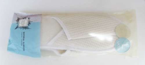 NONOVA Ladies White Material Slippers - Size L UK 7/8 - As new