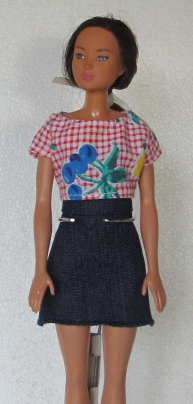 Fashion Dolls ( Barbie etc ) Denim Skirt and Top
