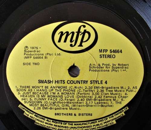 SMASH HITS COUNTRY STYLE 4 - Vinyl LP 1975