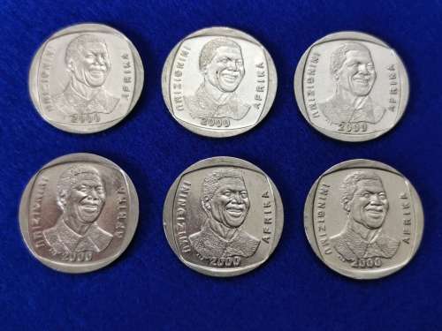 2000 South africa R5 MANDELA x6 Coins