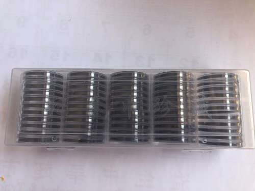 38mm Coin Capsules,Box 55pcs.(Inner 33mm,28mm,23mm,18mm) No coins!