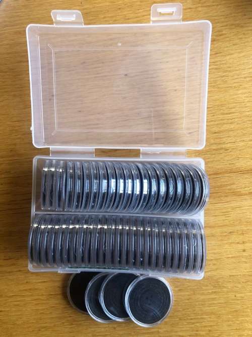 40mm Coin Capsules. Box 48pcs. Inner pad,(40.35.30.25.20)
