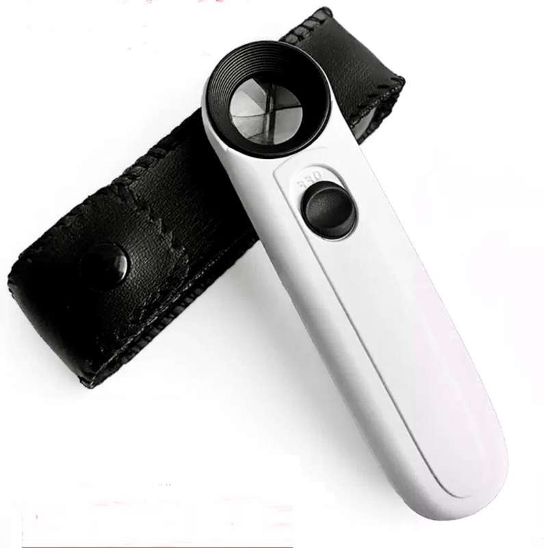 40x high-definition handheld magnifying glass with LED light source, high-power magnifying glass for