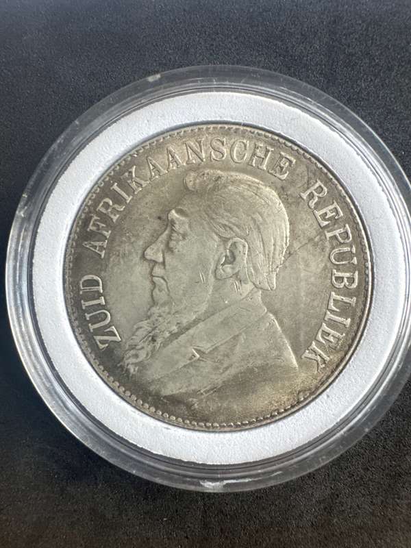 1892 ZAR 5 Shillings ,Single Shaft. Brass Silver Plated. Replica!!!