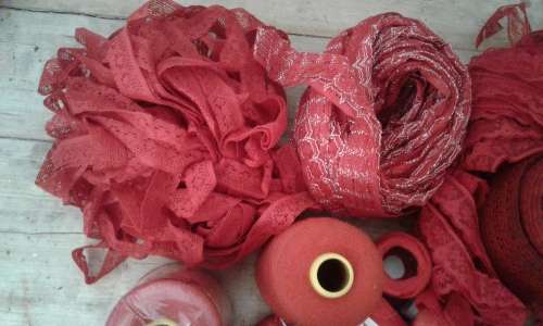 A whole lot of Red lace, cotton and ribbons