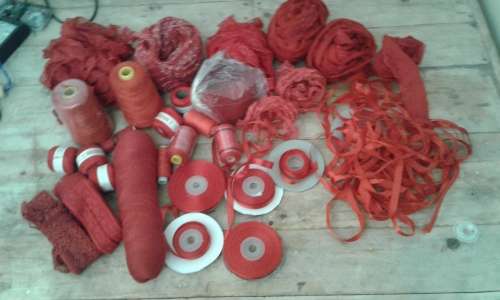 A whole lot of Red lace, cotton and ribbons