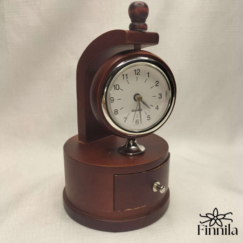 Wooden Clock and Photo Stand, with a small drawer!!!