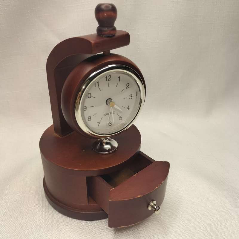 Wooden Clock and Photo Stand, with a small drawer!!!