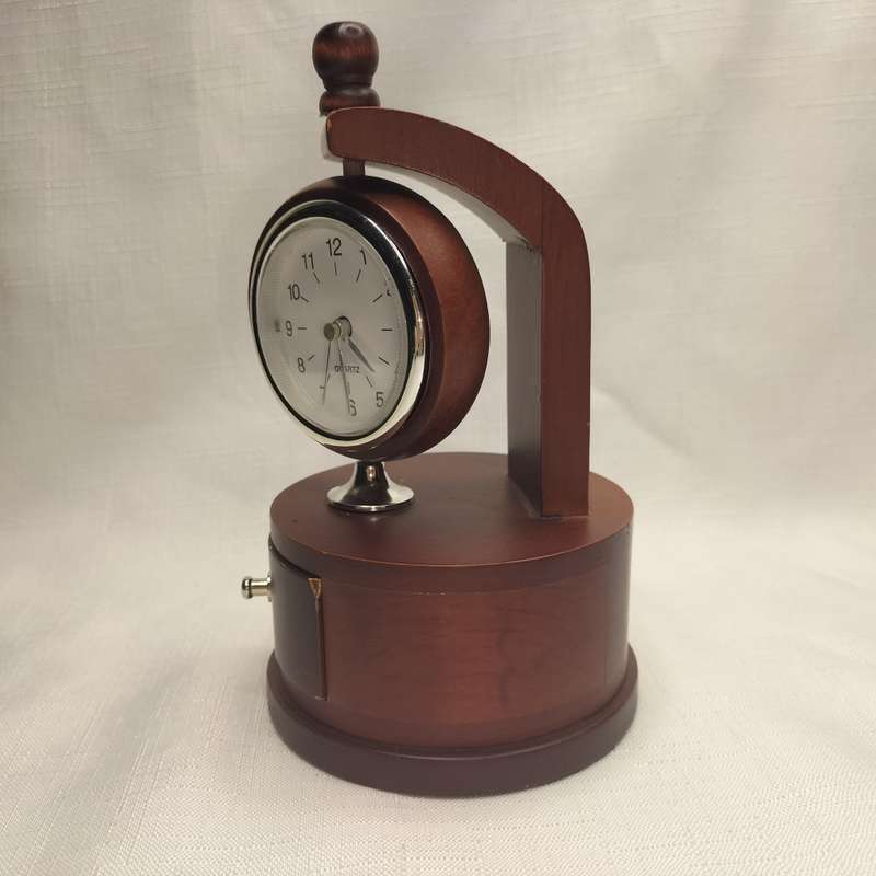 Wooden Clock and Photo Stand, with a small drawer!!!