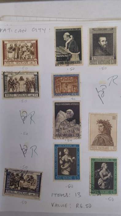 Vatican  Stamps on Page Used