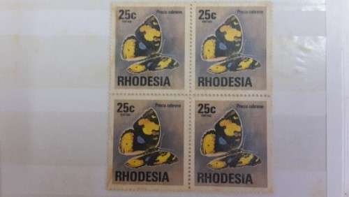 selection Rhodesia 25c block of 4 mint