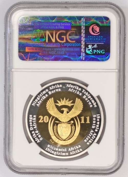 2011 South Africa R5 Coin 90th Anniversary - PF69 Ultra Cameo