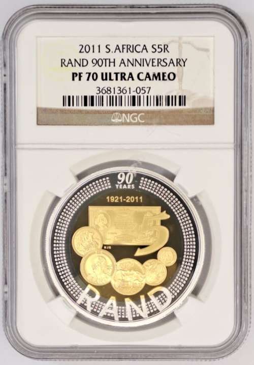 NGC PF70 ULTRA CAMEO 2011 SARB 90th Anniversary Proof Bi-Metal R5 Crown - HIGHEST GRADE, PERFECT!!!