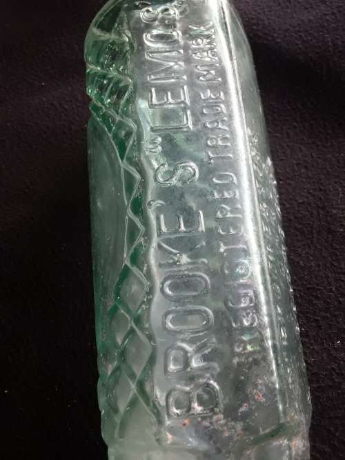 Vintage Brookes Lemos Glass Bottle