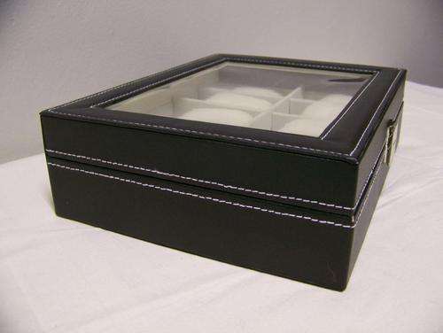 Stitched Black Leatherette watch case 10 watches.