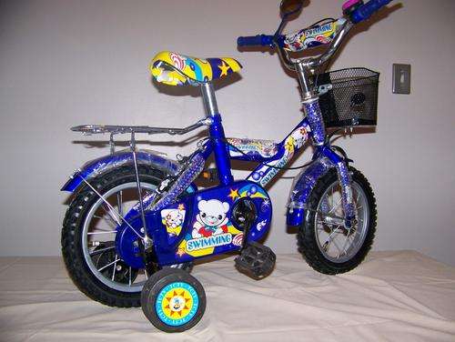 Metalic blue 12" bicycles.