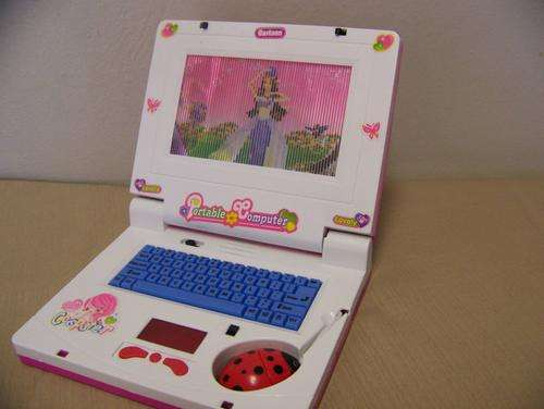 Music flash animation. Portable computer.