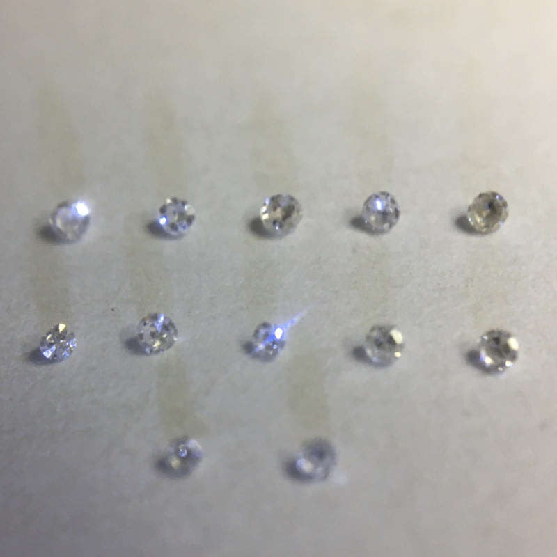 0.05 ctw 12 x F/G/H VVS - VS single cut diamonds