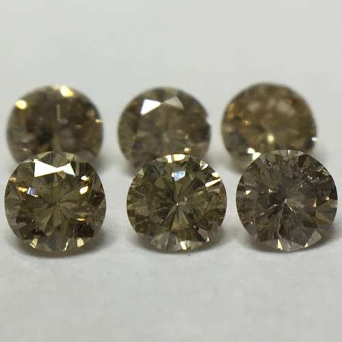 0.23 Ct 6 x Fancy Brown SI1 - i2 Round Brilliant Melee Diamonds