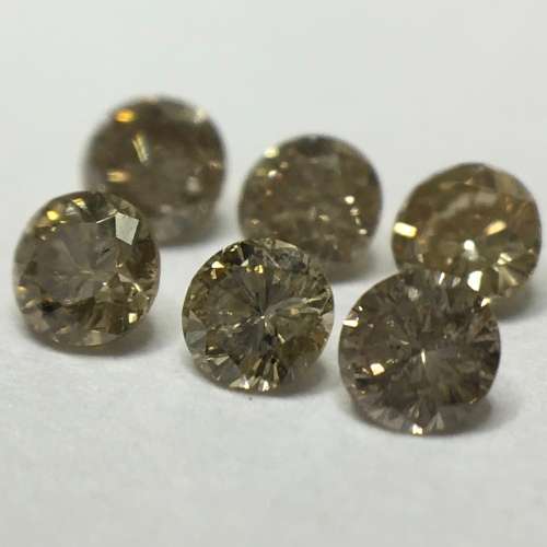 0.23 Ct 6 x Fancy Brown SI1 - i2 Round Brilliant Melee Diamonds