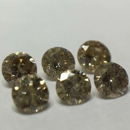 0.23 Ct 6 x Fancy Brown SI1 - i2 Round Brilliant Melee Diamonds