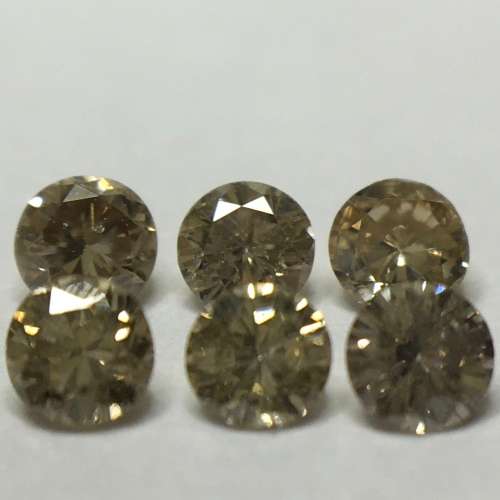 0.23 Ct 6 x Fancy Brown SI1 - i2 Round Brilliant Melee Diamonds
