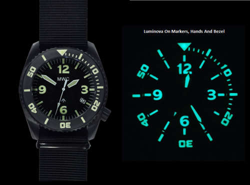 MWC "Depth Master" 1000m Water Resistant Military Divers Watch in PVD Automatic