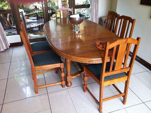 Teak Antique 1920's Dining Room Chairs Upholstered (must take set of six)  Excellent Condition