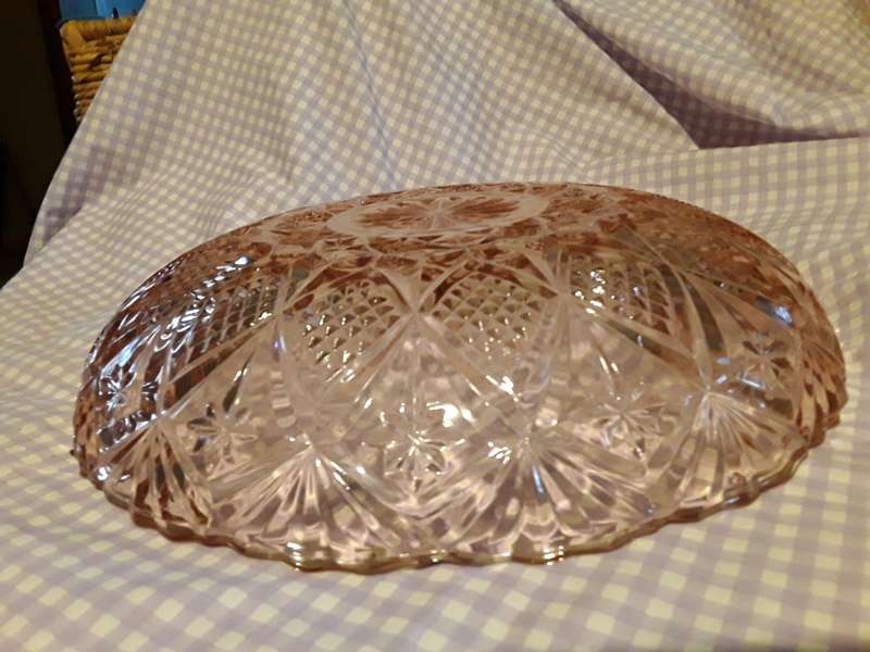 Large Pink Depression Glass Salad Platter