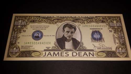 James Dean million dollar bill