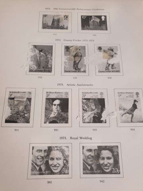 GB Used stamps 60s/ 70s + STANLEY GIBBONS GB Stamp album (PLEASE NOTE PAGE CONDITION IN PHOTOS)