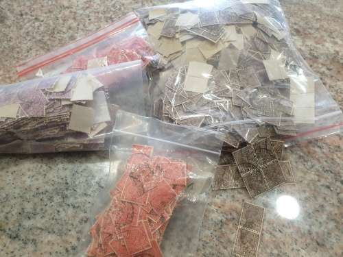 INDIA Stamps - HUGE PILE of used GEORGE VI Anna's (Flaw & Cancel hunters or decopage artists)