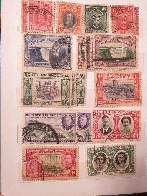 Rhodesias (used) in small worn album - WONDERFUL SELECTION - good value and some cool postmarks