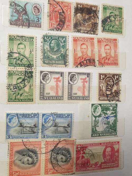 Rhodesias (used) in small worn album - WONDERFUL SELECTION - good value and some cool postmarks