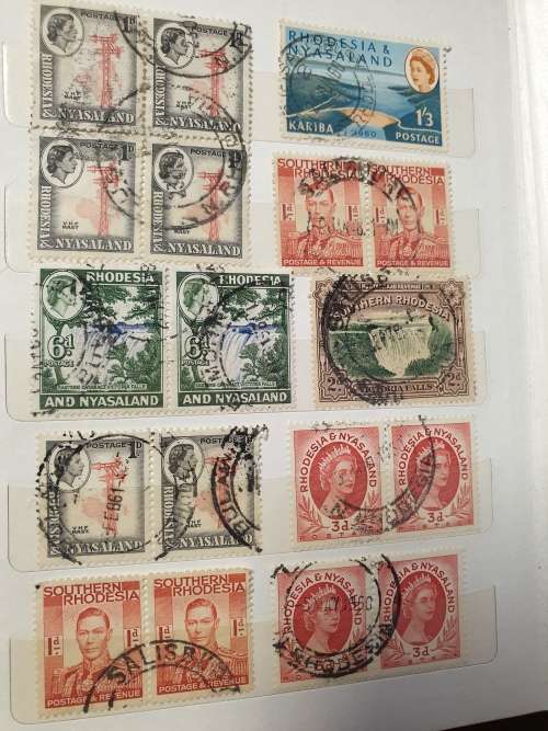 Rhodesias (used) in small worn album - WONDERFUL SELECTION - good value and some cool postmarks