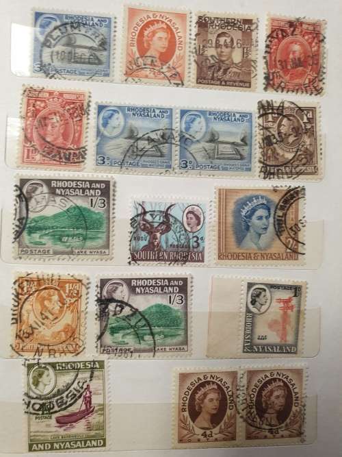 Rhodesias (used) in small worn album - WONDERFUL SELECTION - good value and some cool postmarks